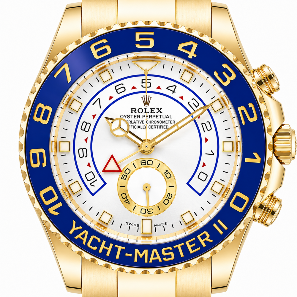 Rolex Yatch Master II 44MM White Dial 116688 18K YG Watch